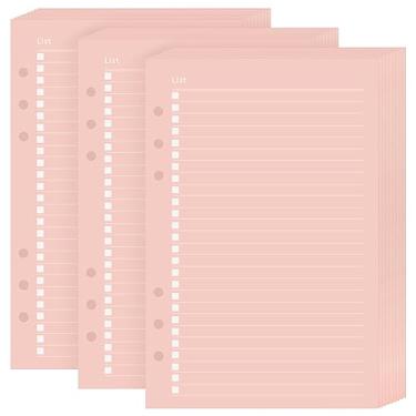Imagem de Muranana Refil de papel A5 da lista, fichário A5, folhas soltas, 120 folhas (240 páginas), refis de caderno de 6 furos para agenda de caderno de 6 anéis recarregáveis A5, papel pautado