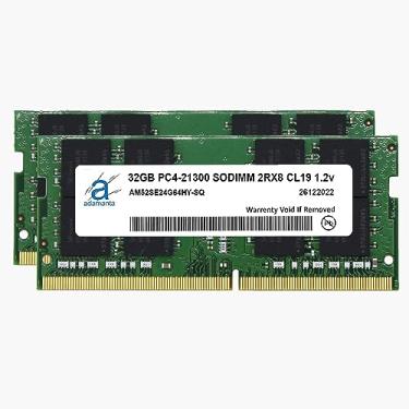 Imagem de Adamanta 64 GB (2 x 32 GB) Atualização de memória para Apple iMac 27" 2019 com tela Retina 5K, Mac Mini DDR4 2666Mhz PC4-21300 SODIMM 2Rx8 CL19 1.2v DRAM RAM