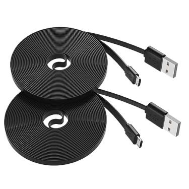 Imagem de Cabo de extensão de energia plano de 4 m compatível com câmera Wyze, câmera Yi, NestCam Indoor, Blink XT, cabo de carregamento para câmera de segurança doméstica