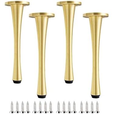 Imagem de Pés de latão Pernas de mesa de centro, Pernas de sofá 4 peças, Pés de gabinete, Altura ajustável, Suporte de TV para projetos DIY, com parafusos, Pernas de suporte de gabinete de banheiro, P