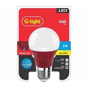Imagem de Lâmpada Led Bulbo E27 5w Bivolt Luz Vermelha G-light