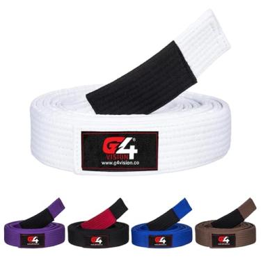 Imagem de Cintos de Jiu-Jitsu G4 Jiu-Jitsu Brasileiro Adulto A1 A2 A3 A4 Preto Marrom Roxo Azul Branco (Branco, A3)