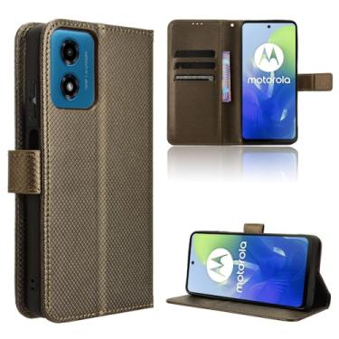 Imagem de Elubugod Capa de couro compatível com Motorola Moto G04s, capa flip de couro PU compatível com Motorola Moto E14 / Moto G24 / Moto G24 Power/Moto G04 XT2421-2 capa marrom