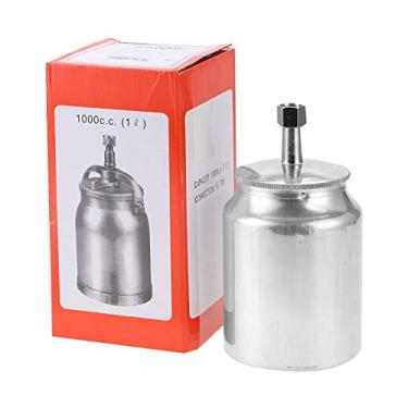 Imagem de Copo da pintura à pistola 1000ml, potenciômetro do carro do automóvel do pulverizador da pintura da alimentação da gravidade do ar rosqueado, capacidade branca do conector para o (3/8 1000ml)