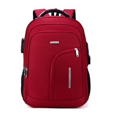 Imagem de Mochila Masculina Reforçada Grande para Notebook Trabalho Viagem Faculdade Mochila Executiva Impermeável Resistente Antifurto Adulto (Vermelho)