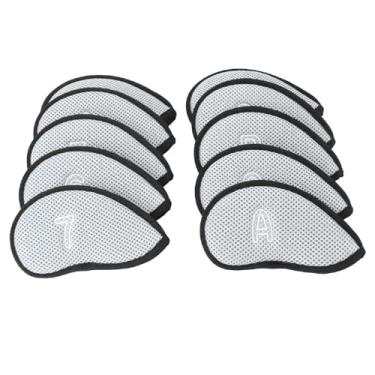 Imagem de 10pcs Respirável Nylon Mesh Golf Club Head Cover, Forro Macio Protetor de Ferro Cobre Conjunto, Projetado Com Velo Fino e Tecido de Malha, Número Digital e Letra Marca Design