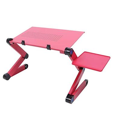 Imagem de Mesa dobrável de estilo moderno cama de mesa dissipação de calor para laptop suporte para Wie vermelho rosa, mesa de móveis de escritório (rosa vermelha)
