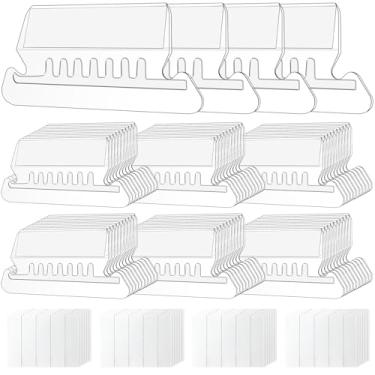 Imagem de Abas de arquivo transparentes para pendurar – 60 peças com 120 peças, abas de plástico para pastas suspensas de 5 cm para pastas suspensas