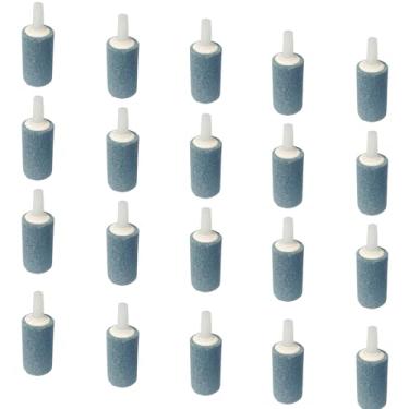 Imagem de DeKago Pacote com 20 pedras de ar de aquário – Acessórios de bomba de ar de cilindro de 2,5 cm para tanque de peixes, difusor de bolhas aerador de pedra de ar para nano bombas de ar, tanques de peixes