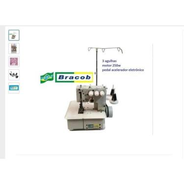 Imagem de Goleira  3 Agulhas Semi Industrial C/ Motor + Aparelho Viés - Bracob, 