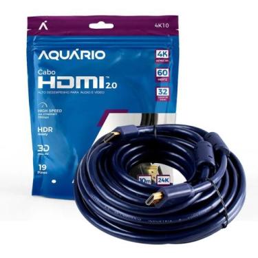 Imagem de Cabo HDMI Aquario 2.0 4K 3D 19 Pinos 10 Metros - 4K10