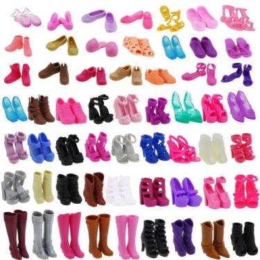 Imagem de 30 Pares de Sapatos para Bonecas - Brinquedo Sapatinhos Compatível com