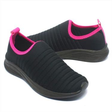 Imagem de Tenis Meia Feminino Casual Calçe Facil Bordado Reto - Beanna Calçados,