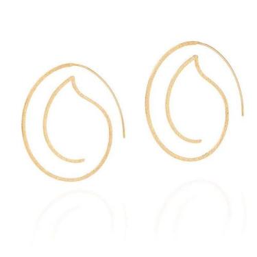 Imagem de Brincos banhado ouro 3x 24k 18k e 22k femininos argola grandes rommane