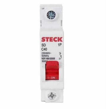 Imagem de Disjuntor Steck Unipolar Monopolar Curva C 10a, 16a, 20a, 25a, 32a, 40