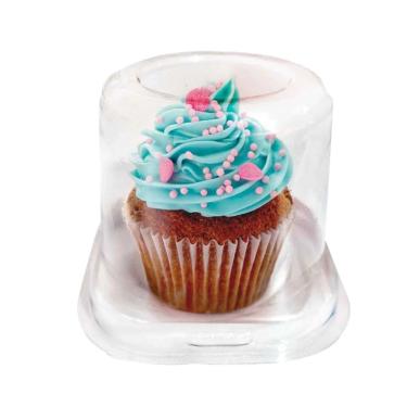 Imagem de Embalagem Cúpula Cristal Flip Para Cupcake, Bolo e Bento Cake 5 Peças