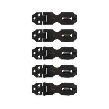 Imagem de Kit 5 Ferrolho C/ Porta Cadeado Trinco Preto 6,5x2,5cm Rocha