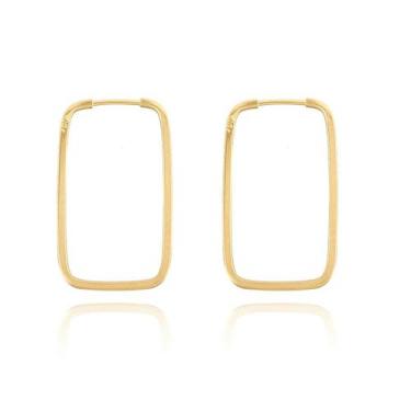Imagem de Brinco De Argola Quadrada Em Ouro 18k-750 - DR Jóias