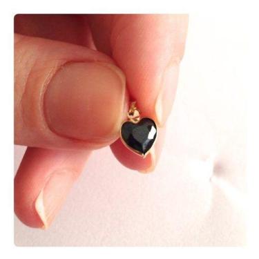 Imagem de Pingente Coração Pedra Cor Preto Onix Joia Ouro 18k - 750 - RD Magazin