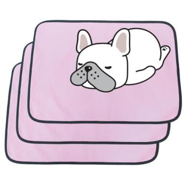 Imagem de 3 Caminhas para Cães e Gatos Dobrável 200 Lavagens 70x50 Rosa Antipulg