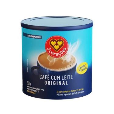 Imagem de Café com Leite 3 Corações com Cálcio Lata 300g