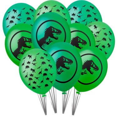 Imagem de 25 Bexiga balão n11 sortidas Decoração Dinossauro festa Dino - happy D