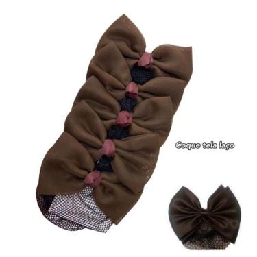Imagem de Kit 05 Redinha laço Coque Cabelo Penteado Cozinha Estética Ballet Prof