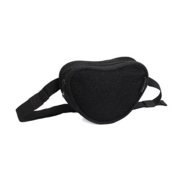 Imagem de Pochete De Cintura Feminina Bolsa Transversal Brilhosa - Denlex, Preto