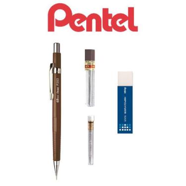 Imagem de Lapiseira Pentel Sharp 0,3mm Marrom + Grafite + Borrachas