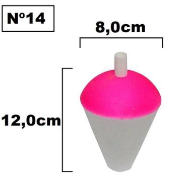 Imagem de Kit 5 Boia de Isopor Pesca Amadora Grande ou Média Nº9 Até Nº14 Fluore