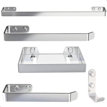 Imagem de Kit Acessórios Para Banheiro Cromado 5 Peças - CONTEL STORE