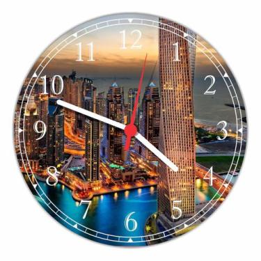 Imagem de Relógio De Parede Cidade Dubai Decoração Quartz - Vital Quadros