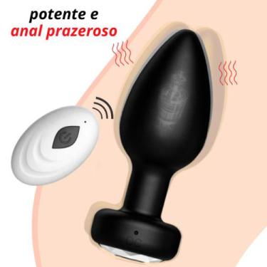 Imagem de Plug anal de silicone com Vibrador RECARREGÁVEL com CONTROLE REMOTO Po