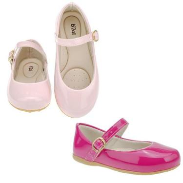 Imagem de Kit 2 pares sapatilha infantil menina b2a kids 9001 rosa pink, 27