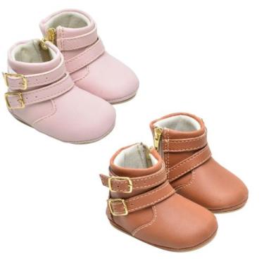 Imagem de Botinha Bota Bebe KIT 2 PARES Menina Recém Nascido Inverno - Seven Bra