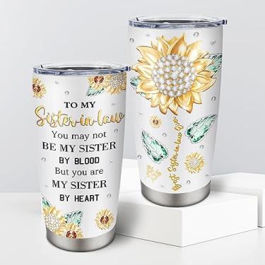 Imagem de GwaLod Sister in Law Gifts Tumbler 590 g 1 peça, melhores presentes de aniversário para cunhada, ideias engraçadas de presente de aniversário SIL, presente P-I-L para mulheres