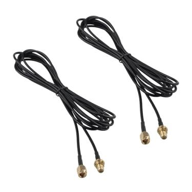 Imagem de Futheda 2 peças SMA macho para SMA fêmea cabo de extensão antena suporte anteparo RG174 cabo coaxial de baixa perda 3 m/9,8 pés compatível com roteador 4G LTE gateway modem receptor dongle SDR celular