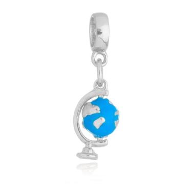 Imagem de Berloque Globo Terrestre Banhado a Prata 925 - Work Semijoias