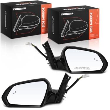 Imagem de A-Premium Par (2) espelhos retrovisores elétricos do lado do motorista e do passageiro - compatível com Hyundai Sonata 2018-2019 - Aquecido manual dobrável preto com detecção de ponto cego espelho