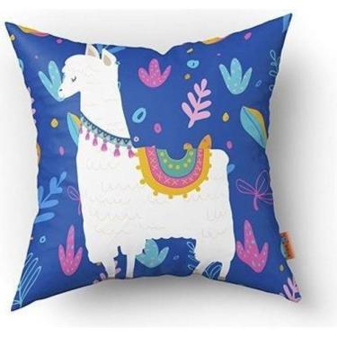 Imagem de Almofada Rosa Lhama Infantil Decorativas 4 Amolfadas