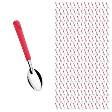 Imagem de Conjunto 240 Colheres Linha Luna Vermelho Aço Inox Sorvete - Taumer, L