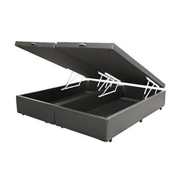 Imagem de Santo Box, Base Box Bau Casal Bipartido Premium Santo Box Sintético 47x138x188 Cor:Cinza