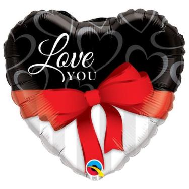 Imagem de Balão de Festa Microfoil 36" 91cm - Coração Love You Fita Vermelho - 1