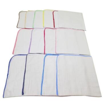 Imagem de Fralda Quadriculada 68x68 Com Crochê Kit Com 5 Pçs - Dugu, Sortidos 