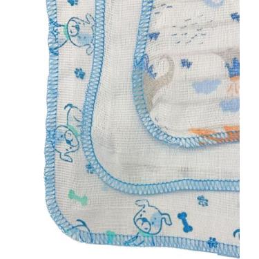 Imagem de Enxoval Bebe 9 Peças (3 Cueiros + 6 Babete Boca)  - Dugu, Masculin