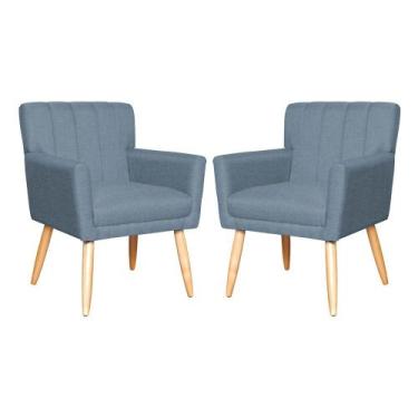 Imagem de Jogo De 2 Poltronas Camila Para Clínica Psicanálise - Linho - Sv Decor