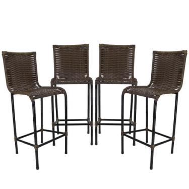 Imagem de 4 Banquetas em Fibra sintética Diplomata Bar, Bancada, Balcão, Lanchon