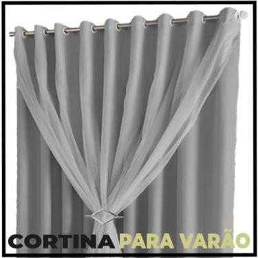 Imagem de cortina blackout Lisboa corta luz 5,00 x 2,80 varão branco - Bravin Co