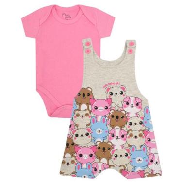 Imagem de Conjunto 2 Peças Bebê Jardineira e Body Menina Verão - KiMagia, JAR022