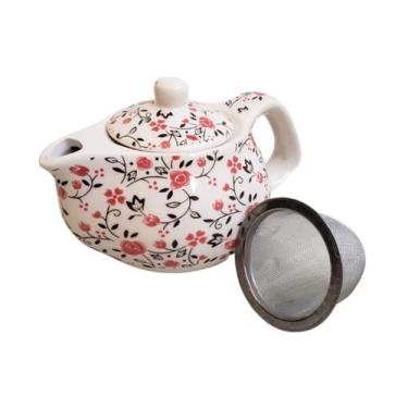 Imagem de Mini Chaleira Bule de Chá Porcelana com Infusor Inox 250ml - Tokyo Des